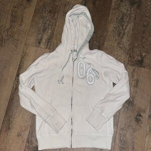Vintage aerie zip-up hoodie white and silver